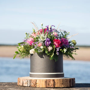 Hat Box Floral Arrangement by The Daisy Chain